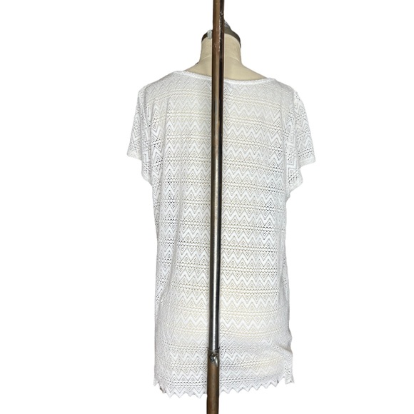 Lucky Brand Lace Boho Tee size L - Picture 5 of 16